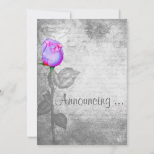 Convites Vintage Purple Rosebud Wedd