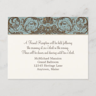 Convites Vintage Recepção Formal Francês Dourado Lace Barro