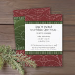 Convites Vintage Red and Green Corporate Art Deco Detalhado<br><div class="desc">Perfeito para uma casa aberta ou festa corporativa. Este design de deco de arte verde-burguesa e escura é preparado para qualquer festa de férias.</div>