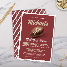 Convites Vintage Red Football Theme primeiro aniversario Pa