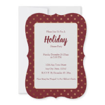 Vintage Red Holiday Flocos de neve Dourados Flocos