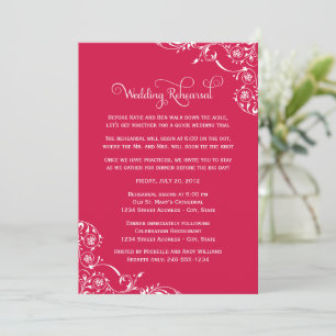 Convites Vintage Red Scrolls Ensaio de Casamento e Janto