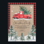 Convites Vintage Red Truck, Festa de Natal Feliz de inverno<br><div class="desc">Espalhar vibrações de feliz com este convite de festas de Natal de inverno apressado</div>