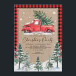 Convites Vintage Red Truck, Festa de Natal Feliz de inverno<br><div class="desc">Espalhar vibrações de feliz com este convite de festas de Natal de inverno apressado</div>