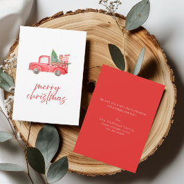 Convites Vintage Red Truck Merry Christmas Holiday Card