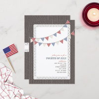 Vintage Red White e Blue Bunting 4 de julho