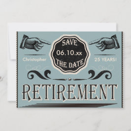 Convites Vintage Retirement Party Salvar Data