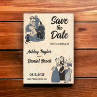 Vintage Retro 50 Comic Book Casamento Salve a Data