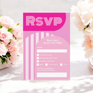 Convites Vintage retro 70s, casamento em arco rosa quente r