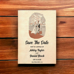Convites Vintage Retro Antiga Cerimônia Casamento Salve a D