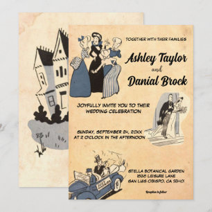 Convites Vintage Retro Antiga Na moda Moderna Casamento Rus