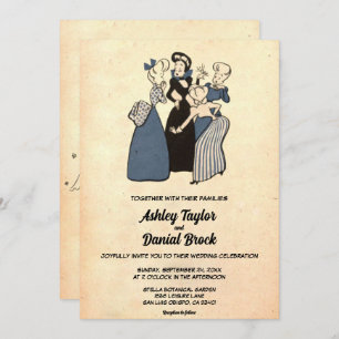 Convites Vintage Retro Antiga Proposta Engraçada Casamento
