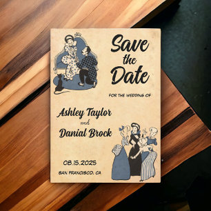 Convites Vintage Retro Antigo Casamento Russo Salve a Data