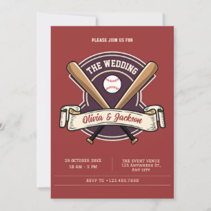 Convites Vintage retro baseball no casamento