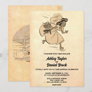 Convites Vintage Retro Clássico Velho 50 Engraçado Casament