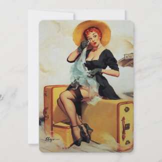 Convites Vintage Retro Elvgren Traveler Pinup Girl Pin up