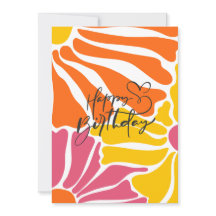 Vintage Retro Flowers Elegante e Colorida Aniversá