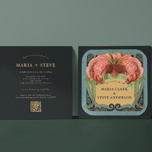 Convites Vintage Retro French Floral Art Nouveau Wedds