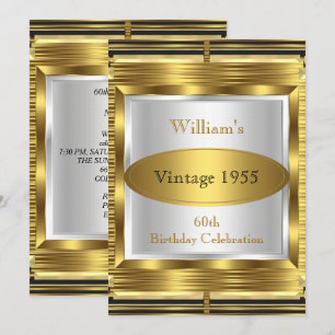Convites Vintage Retro Gatsby Deco 60th Festa de aniversári