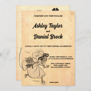 Convites Vintage Retro Meio século Casamento Russo Antigo