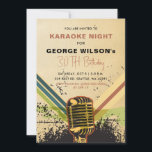 Convites Vintage Retro Microfone Adulto Partido Karaoke<br><div class="desc">Convite de festas de Karaoke Adulto com Microfone Retro Vintage</div>