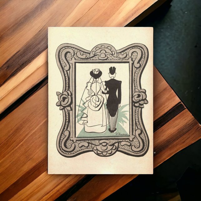 Convites Vintage Retro Noivo Casamento Salva a Data (Criador carregado)