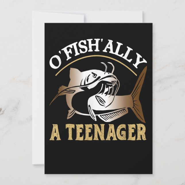 Convites Vintage Retro O'Fishally Um Adolescente (Frente)