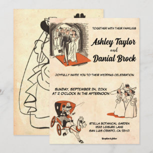 Convites Vintage Retro Old 50 Quic Book Classic Weding