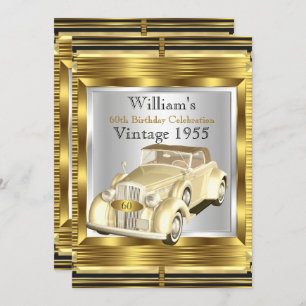 Convites Vintage Retro Old Car Gatsby Deco Party