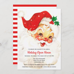 Convites Vintage Retro Papai Noel Natal