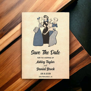 Convites Vintage Retro Rustic Engraçado Casamento Salve a D