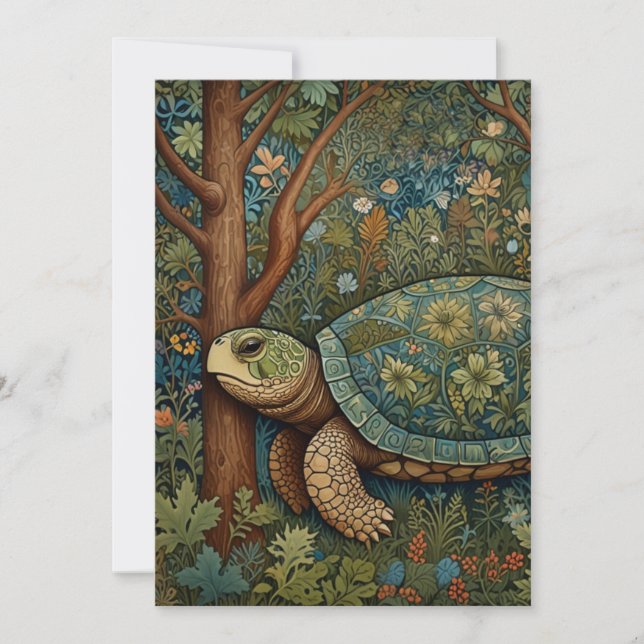Convites Vintage retro tartaruga boêmia boho (Frente)