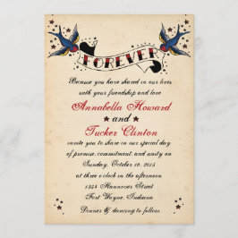 Convites Vintage Rockabilly Tattoo Weditation