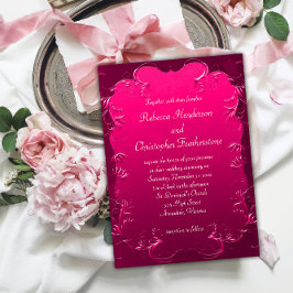 Convites Vintage Rosa Elegante Florida Casamento