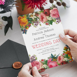 Convites Vintage Rosa Floral Wedding