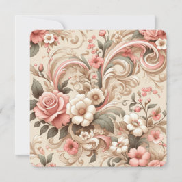 Convites Vintage Rosa Garden Scrowork