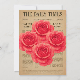 Convites Vintage Rosa no papel antigo
