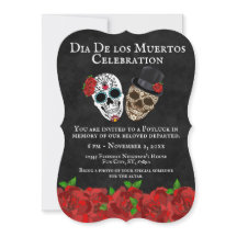 Vintage Rosa vermelha Sugar Skulls Dia De Muertos