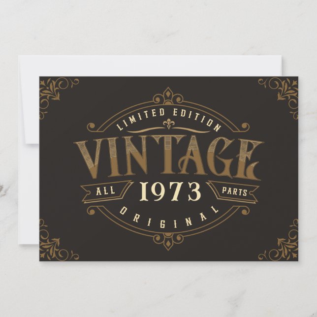 Convites Vintage Rustic Birthday (Frente)