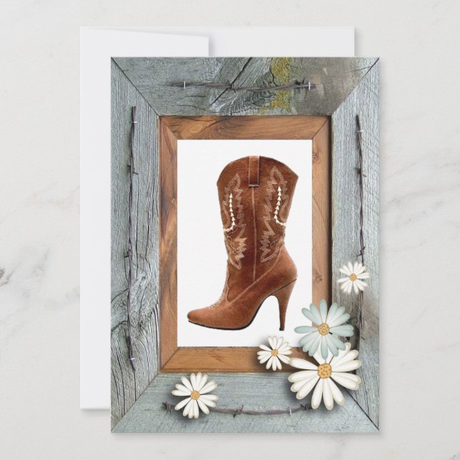 Convites Vintage Rustic Country Chá de panela (Frente)