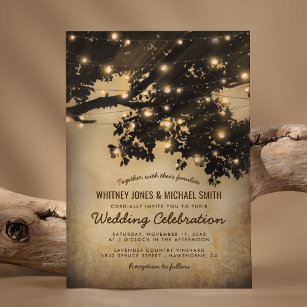 Convites Vintage Rustic Country Tree Casamento