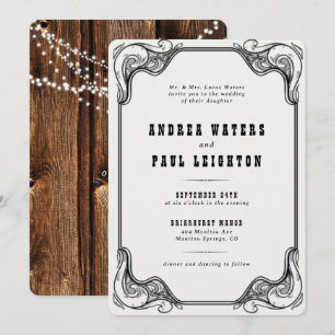 Convites Vintage Rustic Elegant Wedding