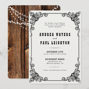 Convites Vintage Rustic Elegant Wedding