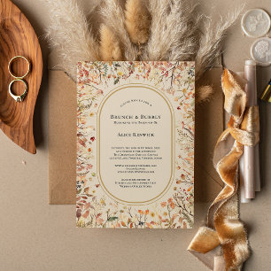 Convites Vintage Rustic Fall Beige Wedding Bridal Brunch