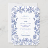 Vintage Rustic French Blue Floral Casamento