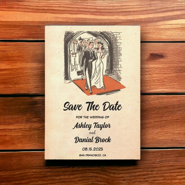 Convites Vintage Rustic Node Groom Wedding Salvar Data (Criador carregado)