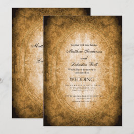 Convites Vintage Rustic Style Casamento de Documentos