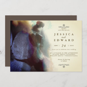 Convites Vintage Rustic Watercolor Bird Floral Casamento