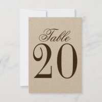 Vintage Rustic Wedding Table Number