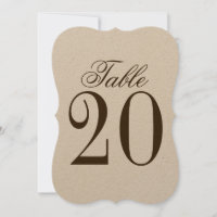 Vintage Rustic Wedding Table Number